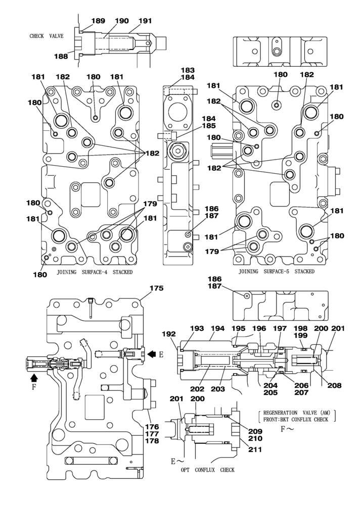 Схема запчастей Case CX800B - (08-99) - CONTROL VALVE (08) - HYDRAULICS