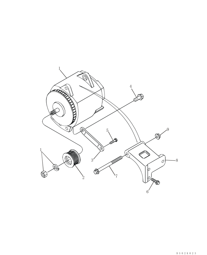 Схема запчастей Case CX330 - (04-02) - ALTERNATOR MOUNTING (04) - ELECTRICAL SYSTEMS