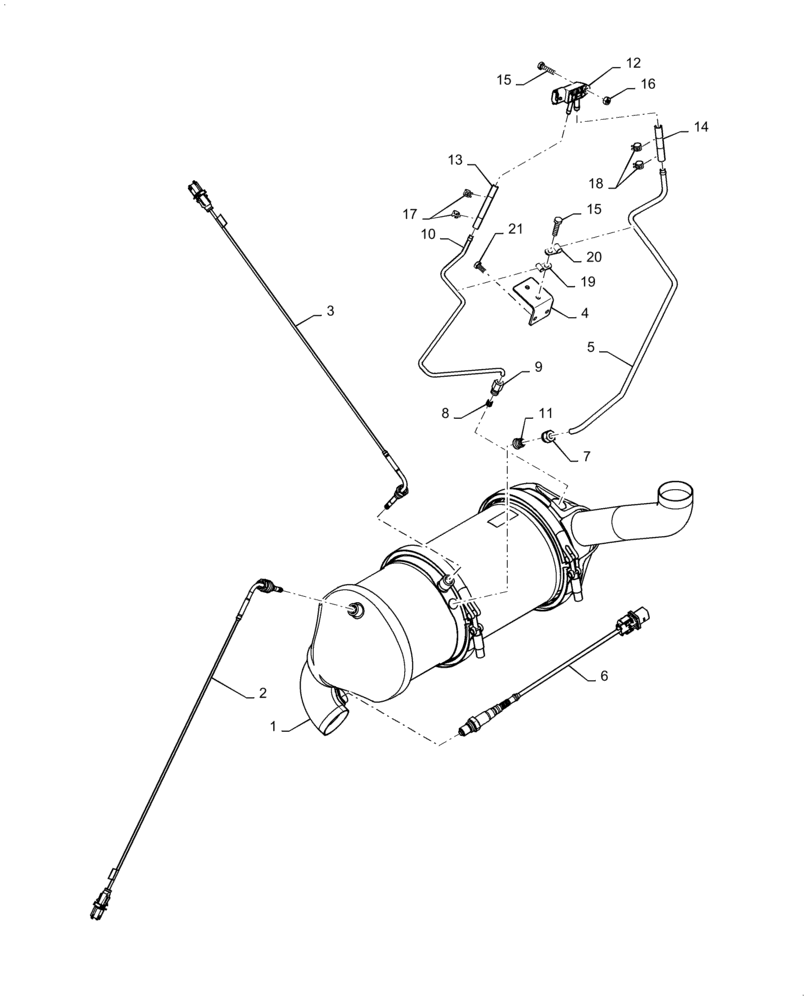 Схема запчастей Case 588H - (10.989.01) - DIESEL PARTICULANT FILTER, SENSOR (10) - ENGINE