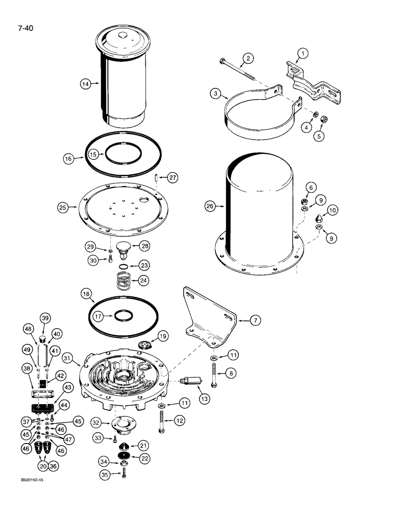 Схема запчастей Case 721 - (7-40) - AIR DRYER (07) - BRAKES