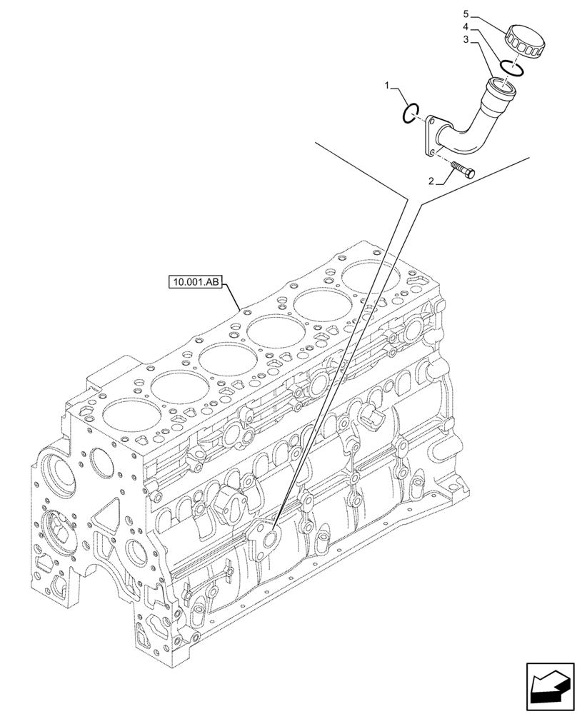 Схема запчастей Case F4HFE613R B006 - (10.304.AJ) - OIL FILTER (10) - ENGINE