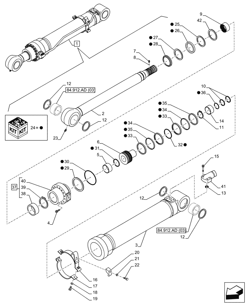 Схема запчастей Case CX210D LC LR - (35.737.AA[04]) - VAR - 481064 - ARM, CYLINDER, COMPONENTS, SAFETY VALVE (35) - HYDRAULIC SYSTEMS