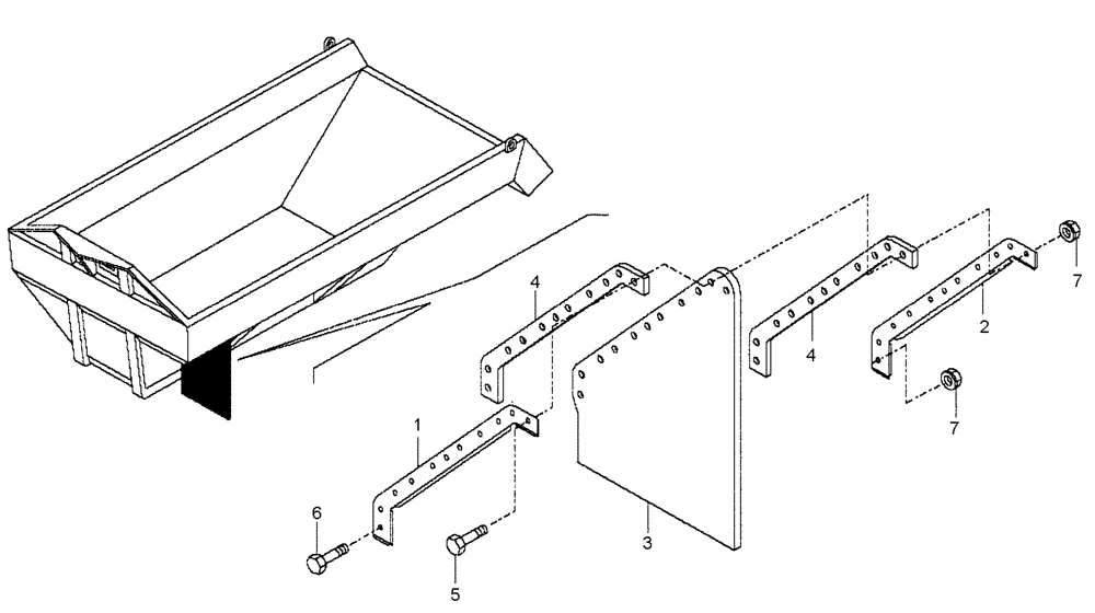 Схема запчастей Case 340B - (61A00000551[001]) - MUDGUARDS, REAR (87585776) (10) - Cab/Cowlings