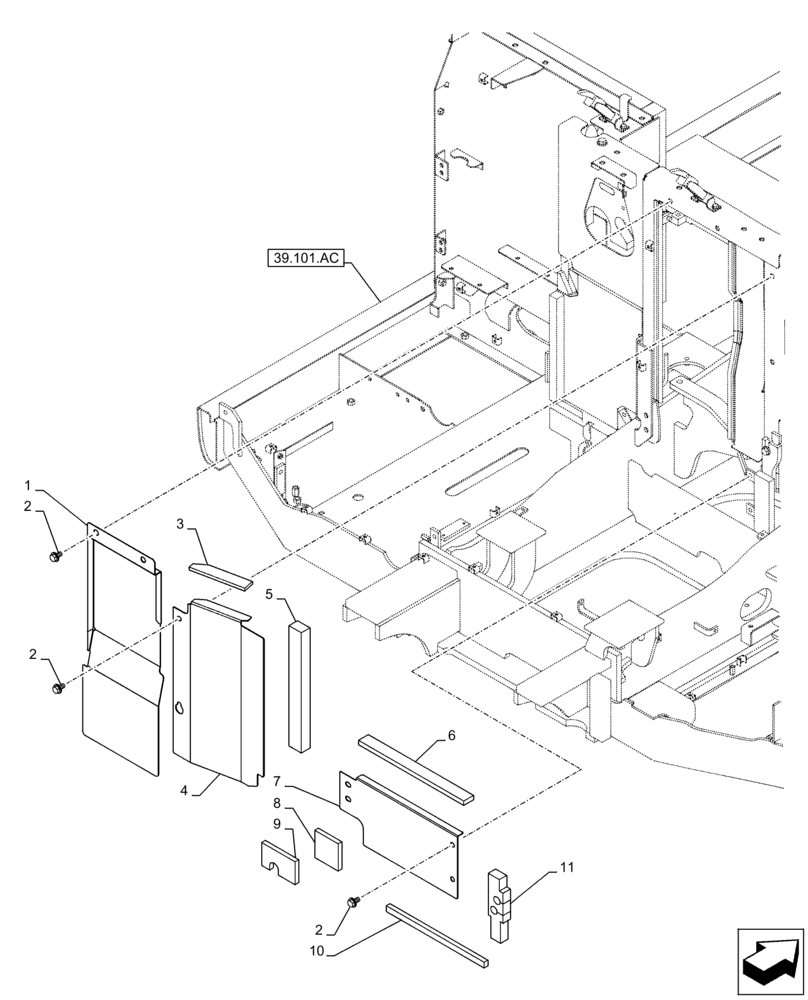 Схема запчастей Case CX130D LC - (90.105.BV[07]) - HOUSING & COVERS (90) - PLATFORM, CAB, BODYWORK AND DECALS