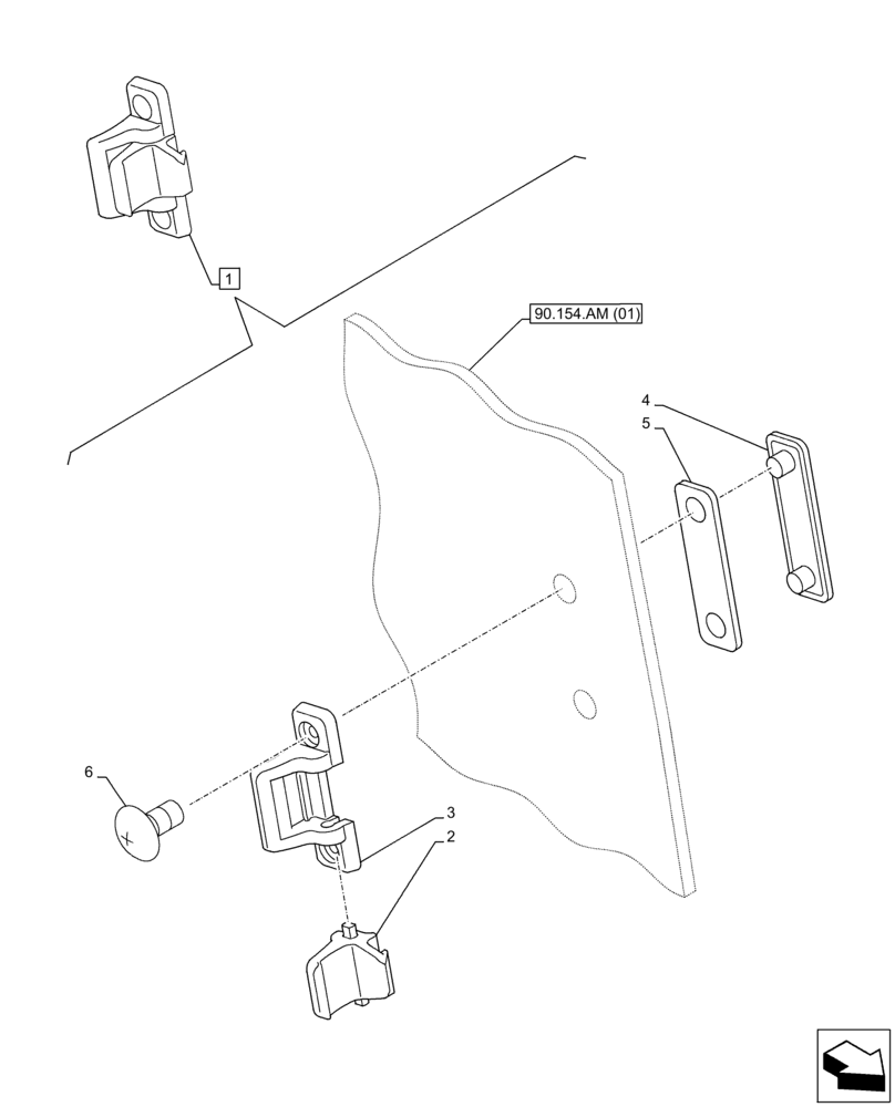 Схема запчастей Case CX130D - (90.154.AK) - CAB DOOR, WINDOW, LOCK (90) - PLATFORM, CAB, BODYWORK AND DECALS