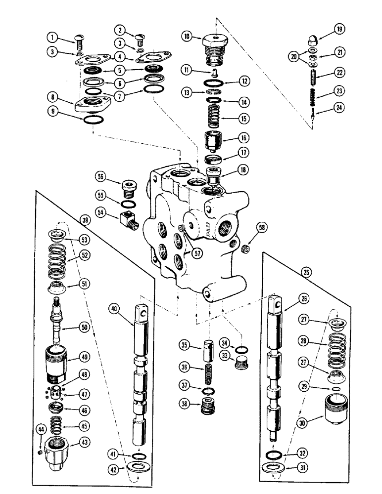 Схема запчастей Case W10 - (170) - A19983 TWO SPOOL CONTROL VALVE (08) - HYDRAULICS