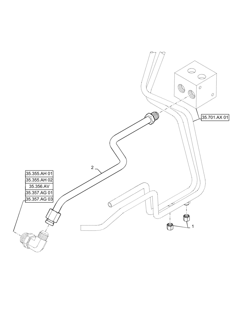 Схема запчастей Case TR270 - (35.701.BU[01]) - NO SELF LEVELING (35) - HYDRAULIC SYSTEMS