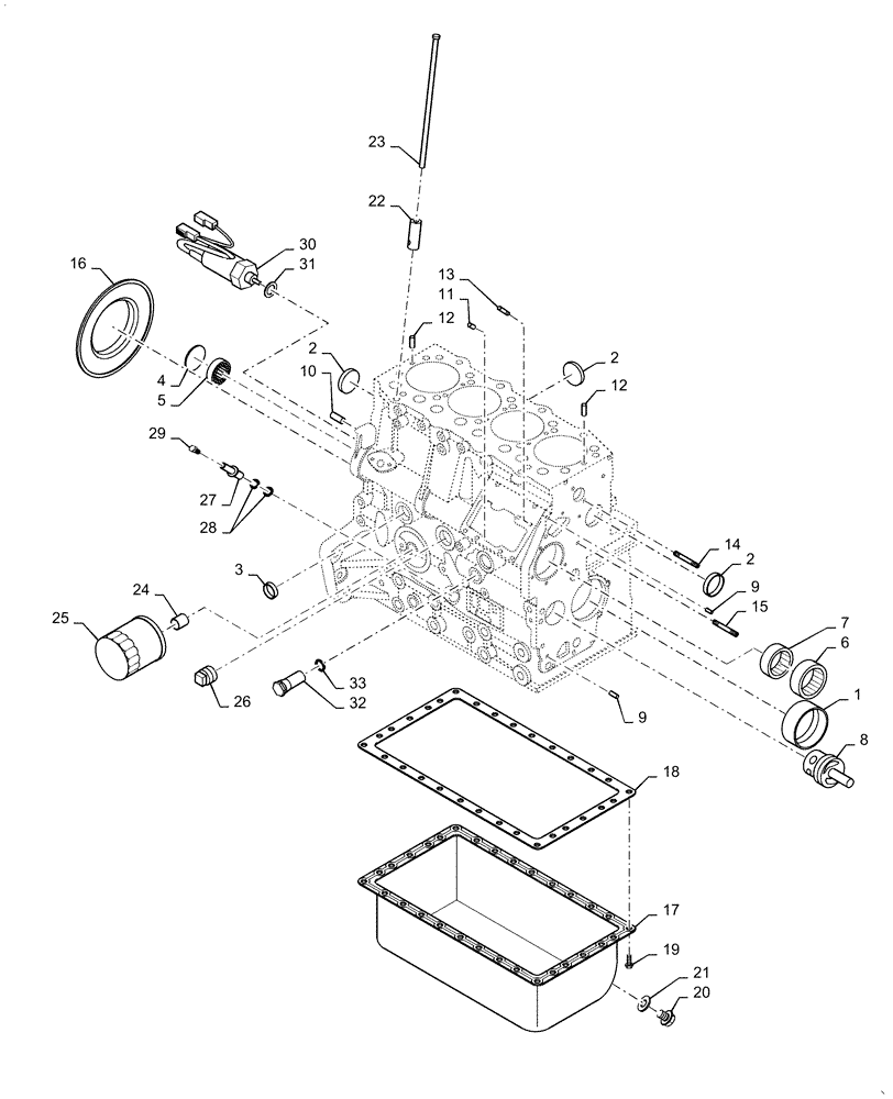 Схема запчастей Case SR130 - (10.001.AB) - CRANKCASE ASSOCIATED PARTS (10) - ENGINE