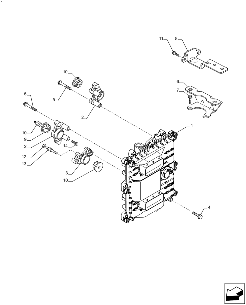 Схема запчастей Case F2CFE614F B005 - (55.015.AA) - ELECTRONIC CONTROL UNIT (55) - ELECTRICAL SYSTEMS