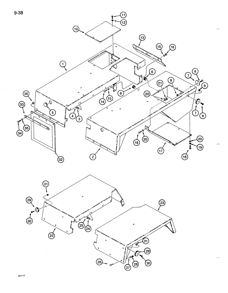 Схема запчастей Case 1085B - (9-038) - FENDERS (09) - CHASSIS