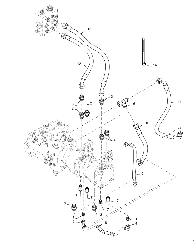 Схема запчастей Case DV210C - (35.995.AB[05]) - DRUM VIBRATION HYDRAULIC LINES, HIGH FREQUENCY ASN SER#NFNTL2013 (35) - HYDRAULIC SYSTEMS