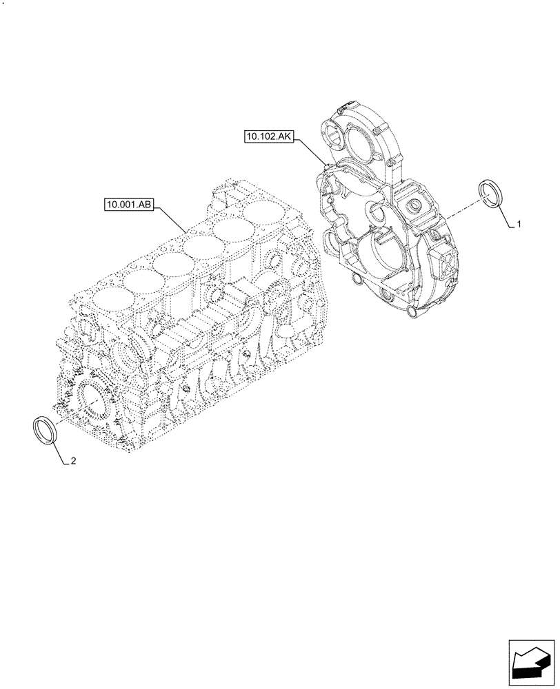 Схема запчастей Case F2CFE614H B005 - (10.103.AL) - CRANKSHAFT, SEAL (10) - ENGINE