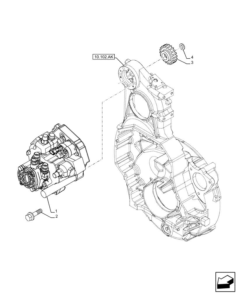 Схема запчастей Case F2CFE614H B005 - (10.218.AQ[01]) - FUEL INJECTION PUMP (10) - ENGINE