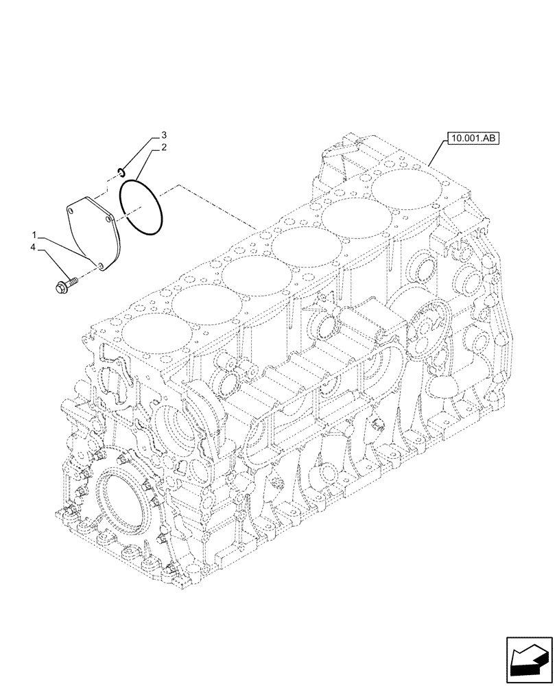 Схема запчастей Case F2CFE614H B005 - (10.450.AA) - AIR COMPRESSOR, COVER (10) - ENGINE