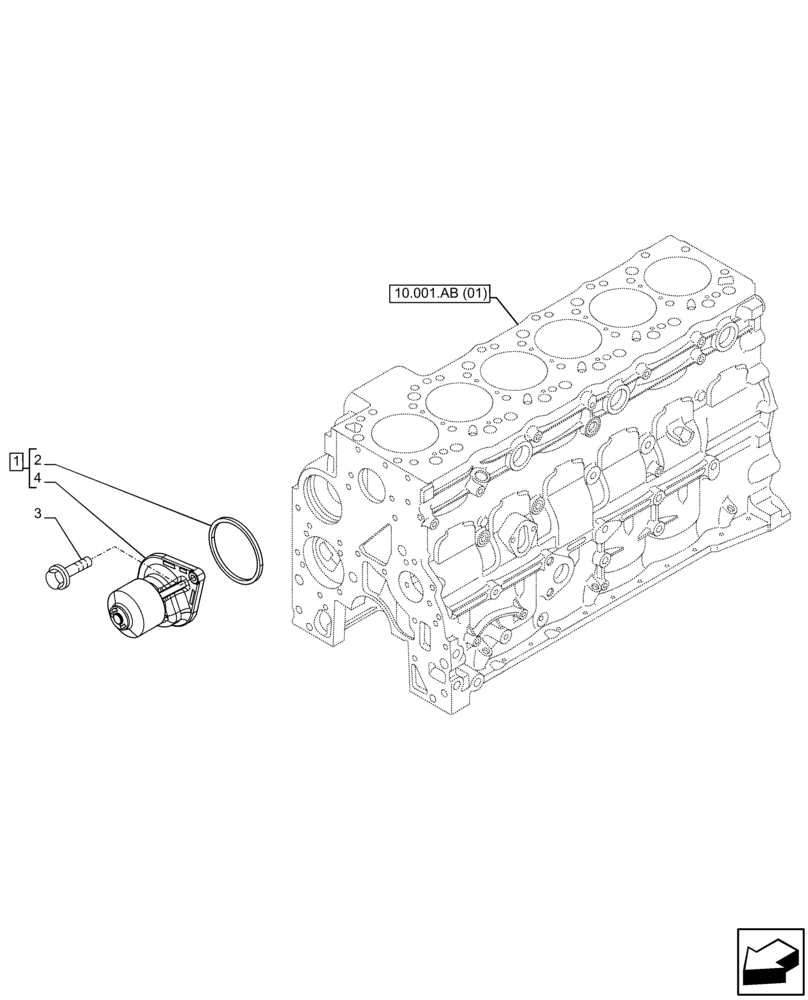 Схема запчастей Case F4HFE613R B006 - (10.400.BB) - WATER PUMP (10) - ENGINE