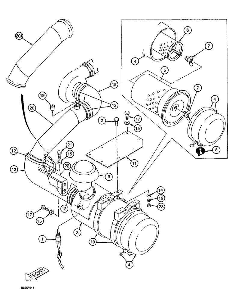 Схема запчастей Case 9010 - (2-06) - AIR CLEANER SYSTEM (02) - ENGINE