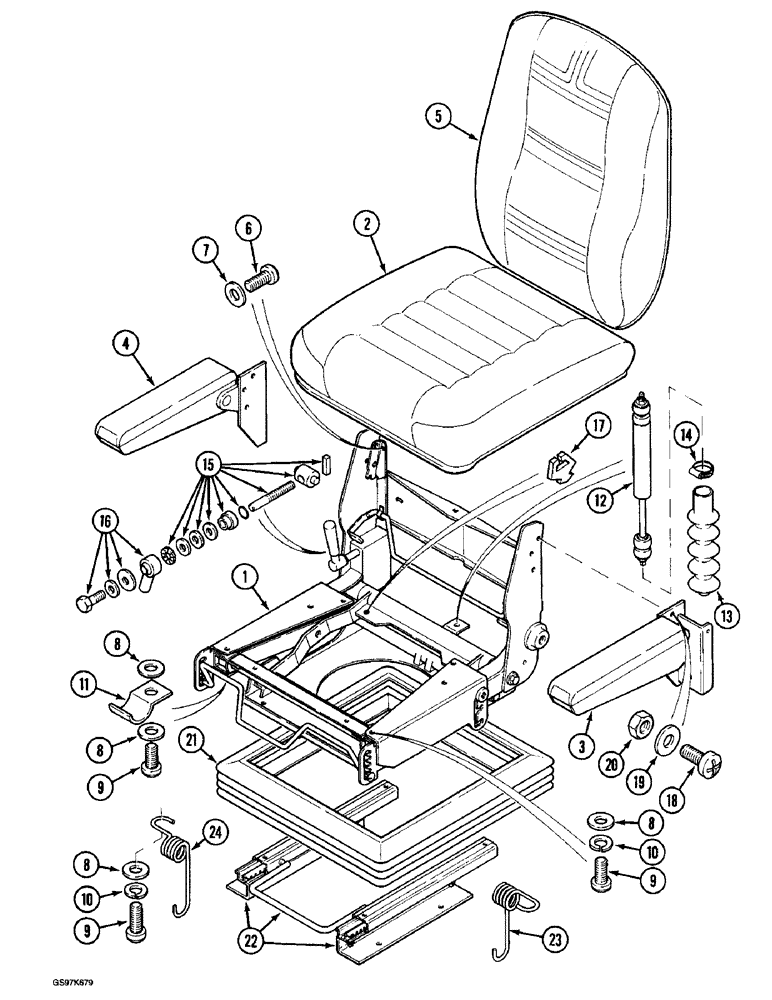 Схема запчастей Case 220B - (9-035) - SEAT, P.I.N. 03214 AND AFTER (09) - CHASSIS