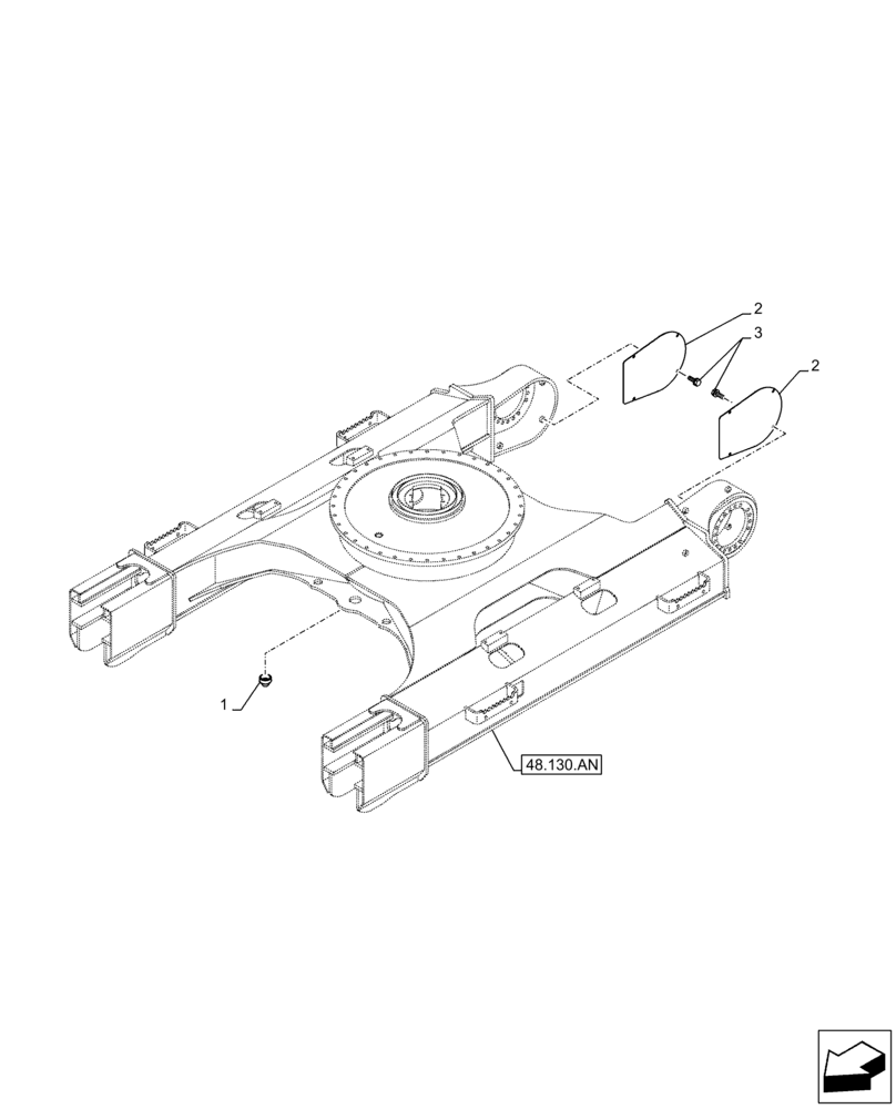 Схема запчастей Case CX130D LC - (90.130.AG) - GUARD, MOTO-REDUCTION GEAR (90) - PLATFORM, CAB, BODYWORK AND DECALS