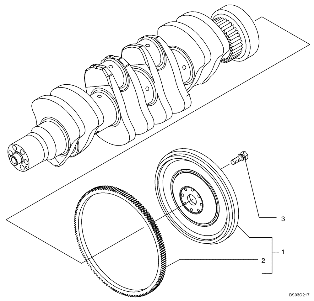 Схема запчастей Case 621D - (02-40) - FLYWHEEL - ENGINE (02) - ENGINE