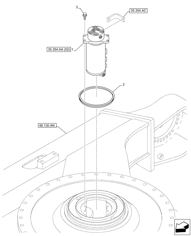 Схема запчастей Case CX130D - (35.354.AA[01]) - HYDRAULIC SWIVEL, MOUNTING (35) - HYDRAULIC SYSTEMS