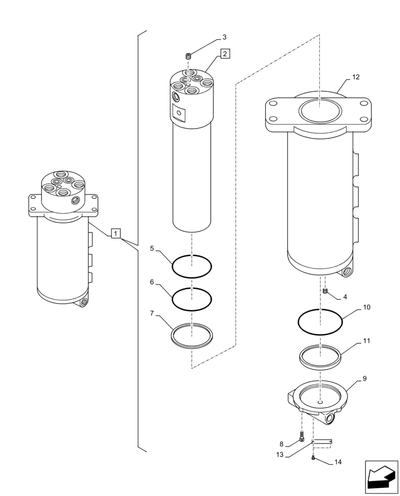 Схема запчастей Case CX130D - (35.354.AA[02]) - HYDRAULIC SWIVEL, COMPONENTS (35) - HYDRAULIC SYSTEMS