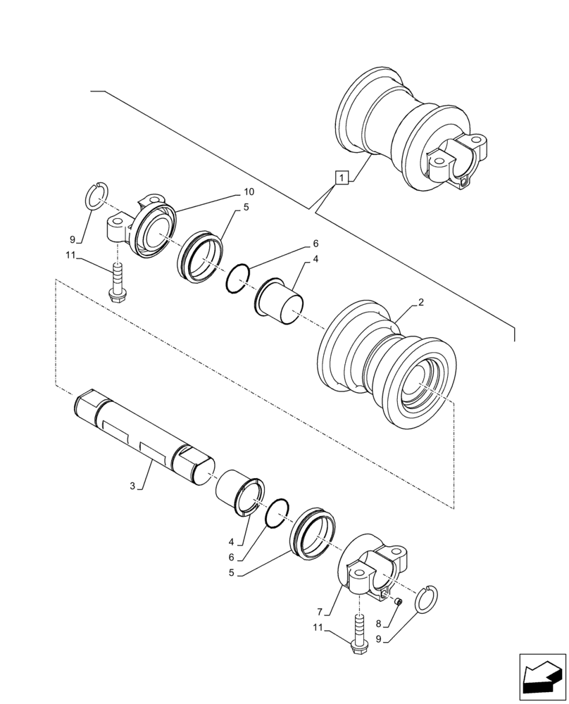 Схема запчастей Case CX130D LC - (48.138.AB[02]) - TRACK ROLLER, COMPONENTS (48) - TRACKS & TRACK SUSPENSION