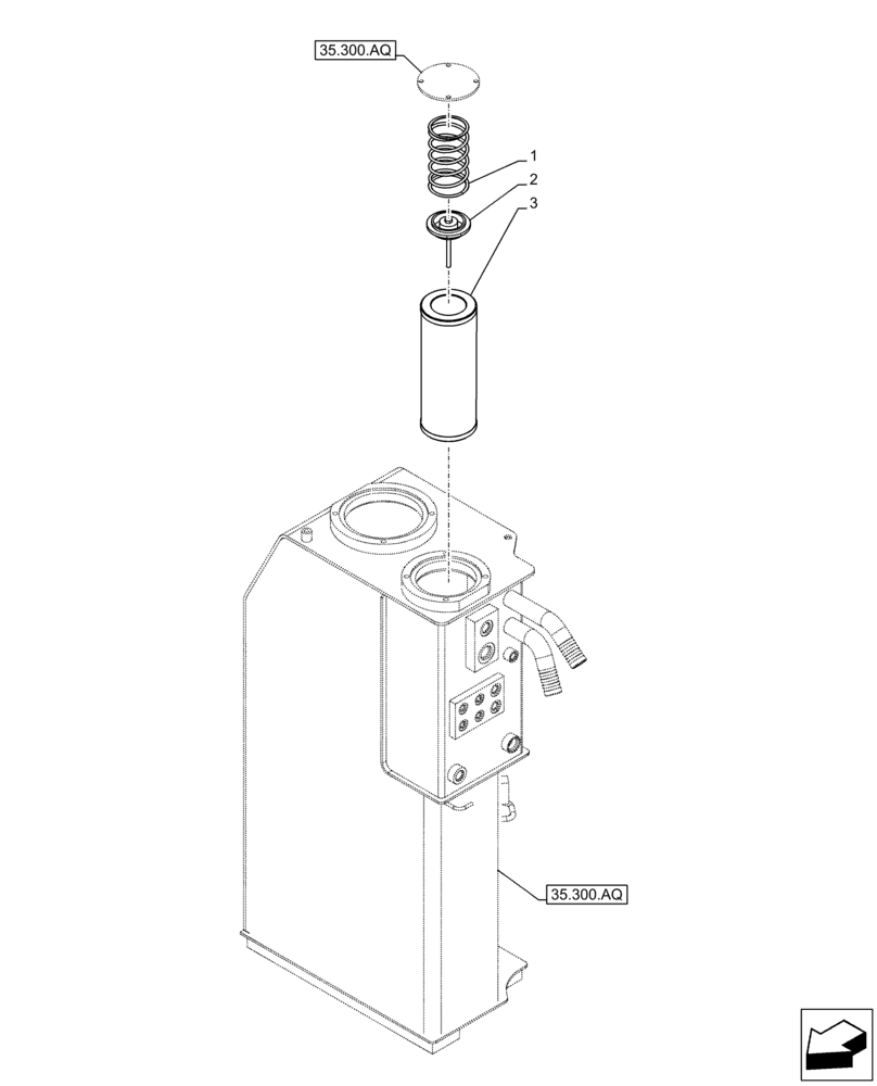 Схема запчастей Case CX130D LC - (35.300.AN[01]) - HYDRAULIC OIL RESERVOIR, OIL FILTER (35) - HYDRAULIC SYSTEMS