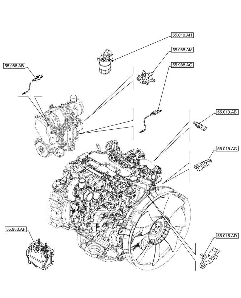 Схема запчастей Case AR-4JJ1XASS01-02 - (00.000.55[02]) - PICTORIAL INDEX - ELECTRICAL SYSTEMS (00) - GENERAL & PICTORIAL INDEX