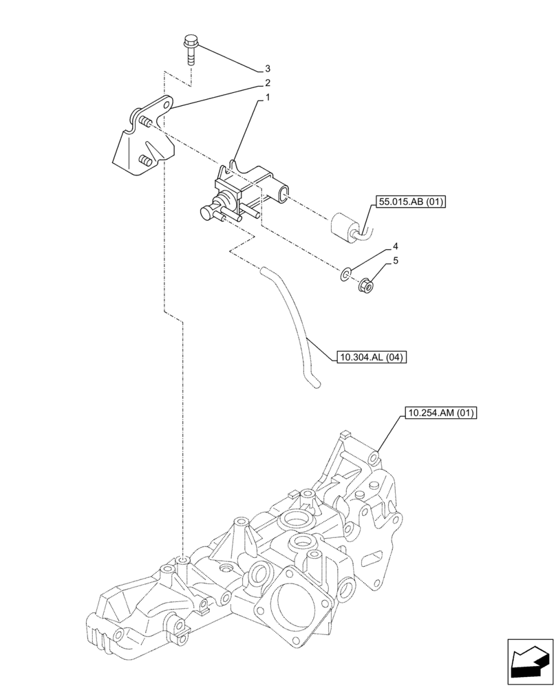 Схема запчастей Case AR-4JJ1XASS01-02 - (10.304.AM) - ENGINE OIL PUMP, PRESSURE RELIEF VALVE (10) - ENGINE
