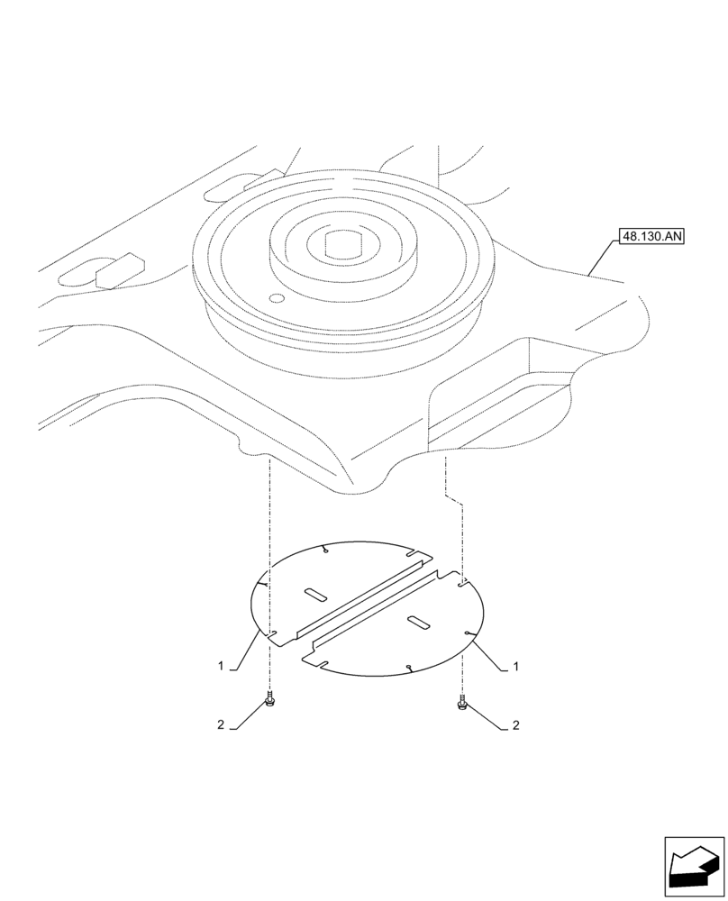 Схема запчастей Case CX130D LC - (48.130.AC) - FRAME, LOWER, COVER (48) - TRACKS & TRACK SUSPENSION