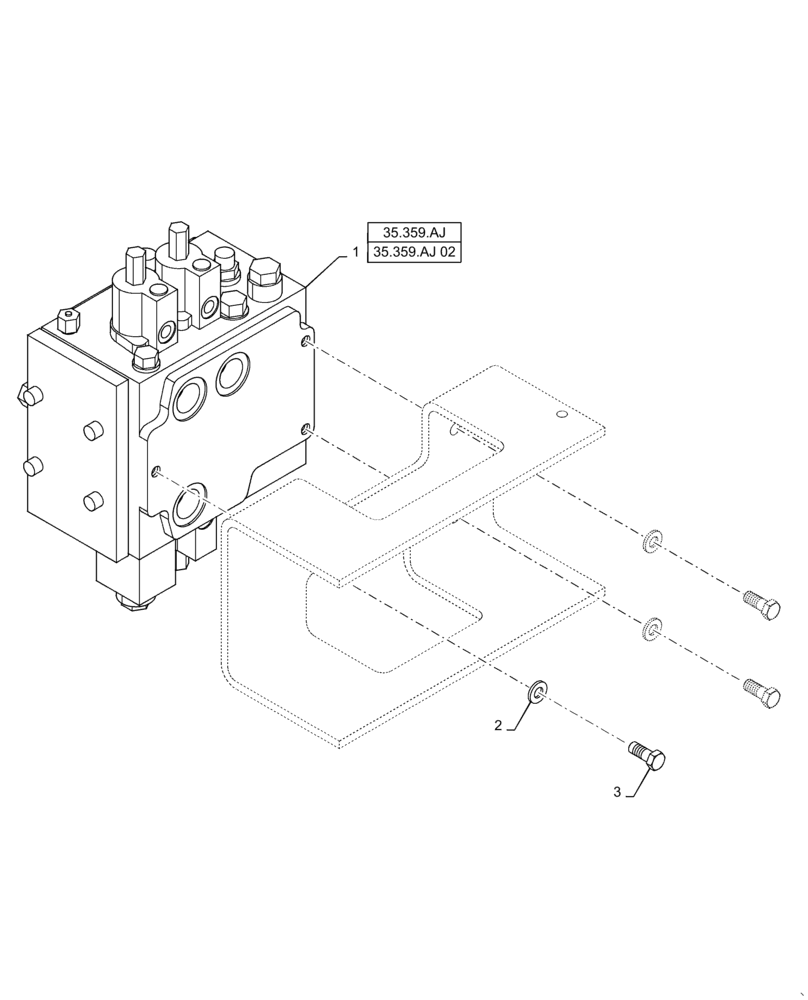 Схема запчастей Case 721F - (35.357.AL) - CONTROL VALVE INSTALLATION,TWO SPOOL, Z-BAR/XT LOADER (35) - HYDRAULIC SYSTEMS