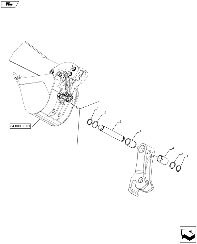 Схема запчастей Case 590SN - (84.100.2203) - VAR - X20039X - BACKHOE BUCKET, COUPLING, MECHANICAL (84) - BOOMS, DIPPERS & BUCKETS