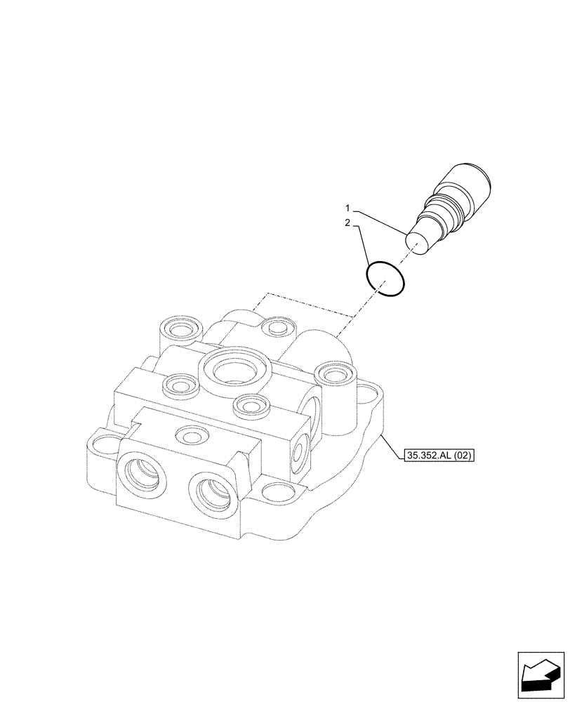 Схема запчастей Case CX160D LC - (35.352.AO) - SWING REDUCTION UNIT, RELIEF VALVE (35) - HYDRAULIC SYSTEMS