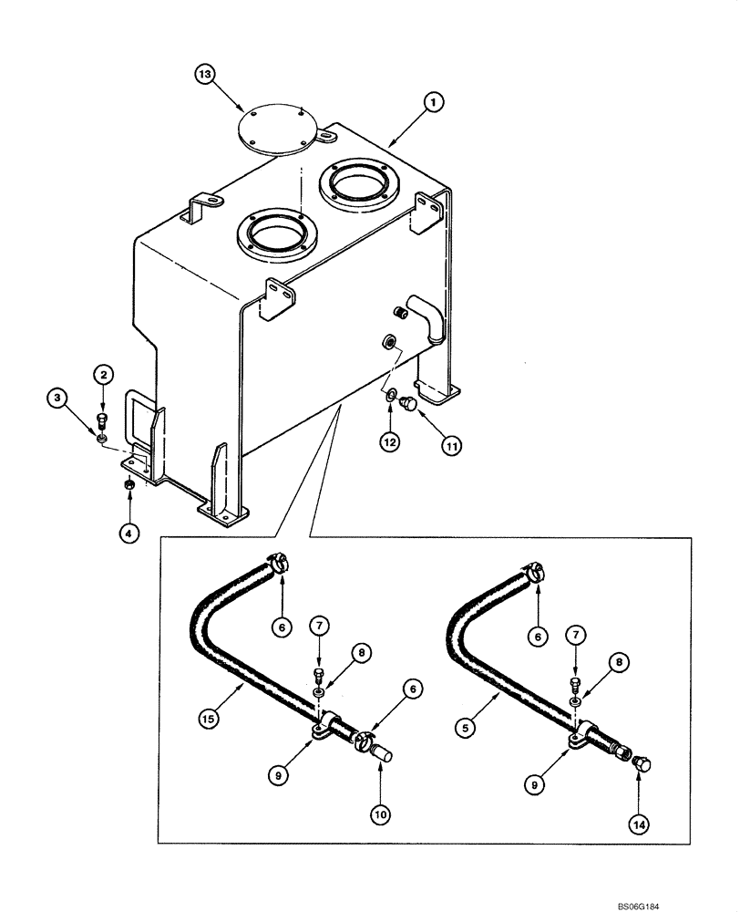 Схема запчастей Case 865 - (08.01[00]) - HYDRAULIC RESERVOIR - ASSEMBLY (08) - HYDRAULICS