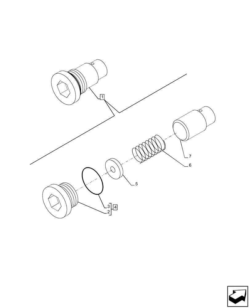 Схема запчастей Case 580N EP - (35.359.AB[40]) - CONTROL VALVE, CHECK VALVE, COMPONENTS (35) - HYDRAULIC SYSTEMS