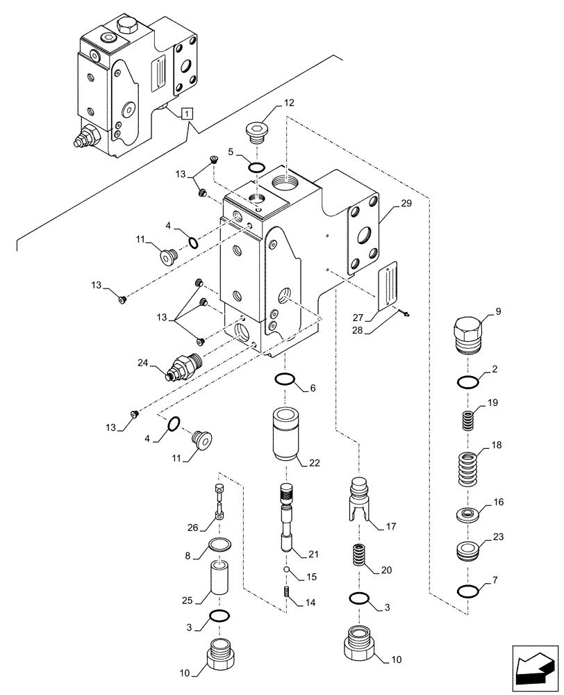 Схема запчастей Case CX160D LC - (35.736.AG[02]) - VAR - 481064 - BOOM, LIFT CYLINDER, SAFETY VALVE, COMPONENTS (35) - HYDRAULIC SYSTEMS