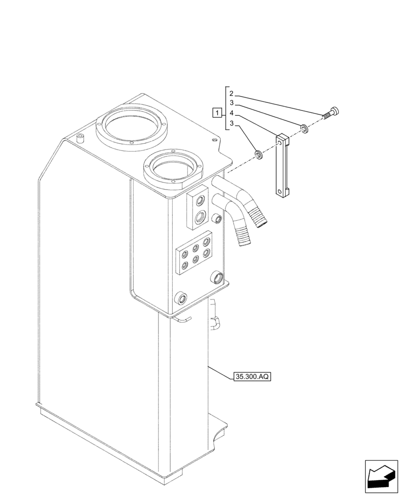 Схема запчастей Case CX160D LC - (35.300.AF) - HYDRAULIC OIL RESERVOIR, LEVEL INDICATOR (35) - HYDRAULIC SYSTEMS