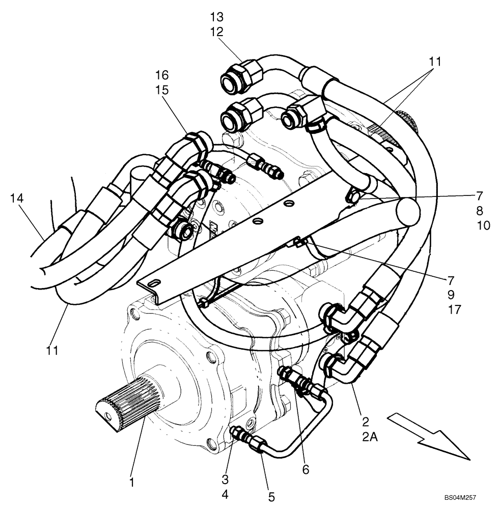 Схема запчастей Case 420 - (06-05) - HYDROSTATICS - DRIVE MOTORS (420) (06) - POWER TRAIN