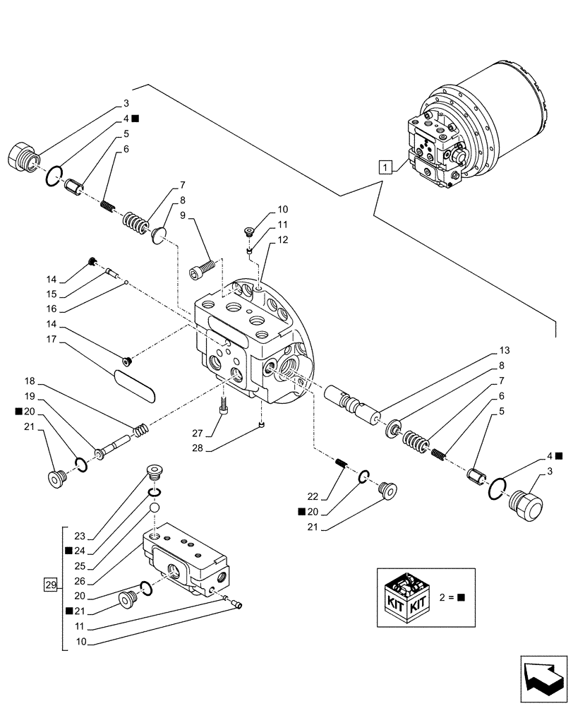 Схема запчастей Case CX130D - (35.353.AD[02]) - TRAVEL MOTOR & REDUCTION GEAR, COMPONENTS (35) - HYDRAULIC SYSTEMS