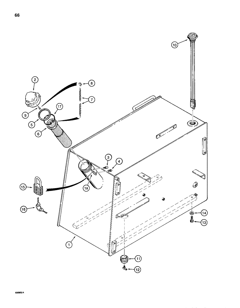 Схема запчастей Case 1155D - (066) - FUEL TANK (03) - FUEL SYSTEM