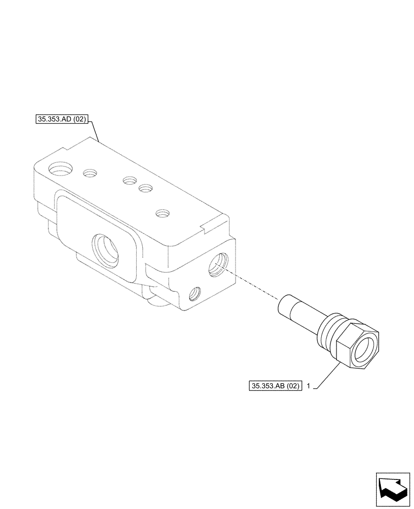 Схема запчастей Case CX130D LC - (35.353.AB[01]) - TRAVEL MOTOR & REDUCTION GEAR, RELIEF VALVE (35) - HYDRAULIC SYSTEMS