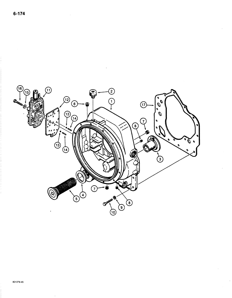 Схема запчастей Case 780C - (6-174) - TORQUE CONVERTER HOUSING AND CONTROL VALVE (06) - POWER TRAIN