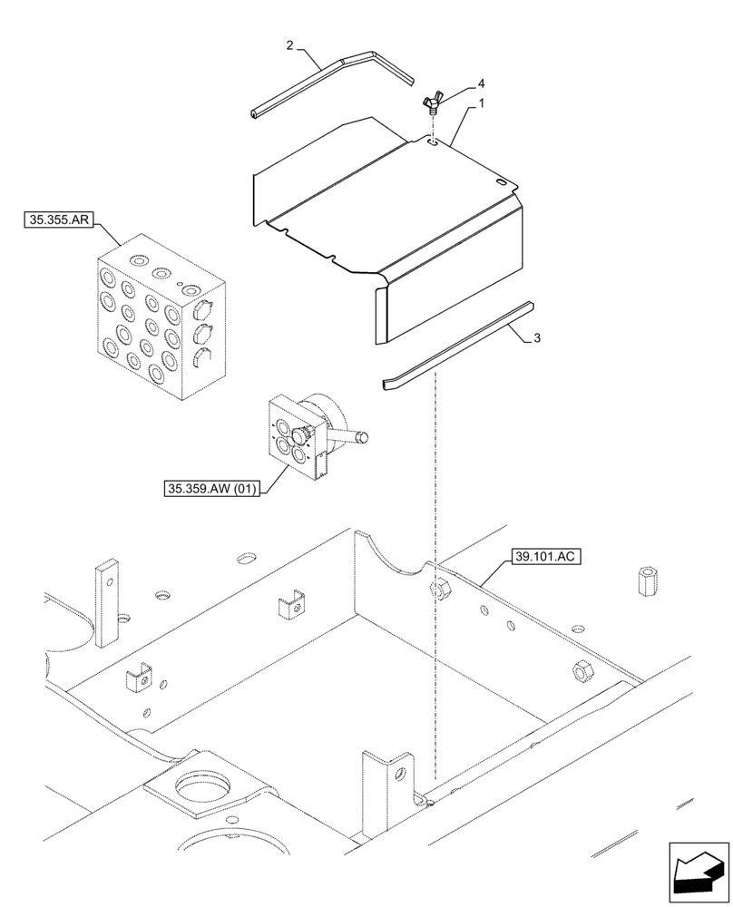 Схема запчастей Case CX130D - (90.105.BV[13]) - VAR - 461558 - COVER, CUSHION VALVE, CONTROL PATTERN SELECTION (90) - PLATFORM, CAB, BODYWORK AND DECALS