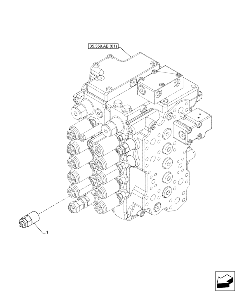 Схема запчастей Case CX160D LC - (35.359.AY[01]) - VAR - 461865 - RELIEF VALVE, HAMMER CIRCUIT, W/ ELECTRICAL PROPORTIONAL CONTROL (35) - HYDRAULIC SYSTEMS