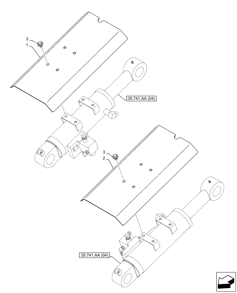 Схема запчастей Case CX130D - (86.110.AH[02]) - VAR - 481064 - COVER, LIFT CYLINDER, BLADE, SAFETY VALVE (86) - DOZER