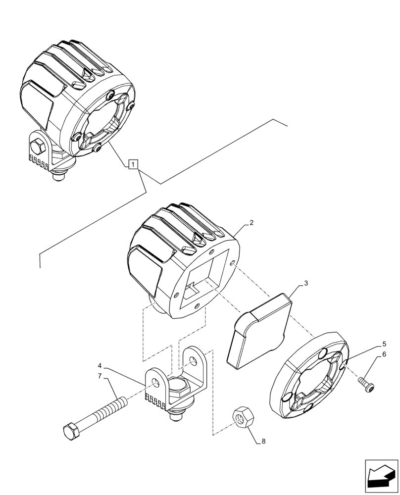 Схема запчастей Case CX130D LC - (55.404.CD[04]) - VAR - 488037, 488038 - REAR VIEW CAMERA, SIDE CAMERA, LIGHT, COMPONENTS (55) - ELECTRICAL SYSTEMS