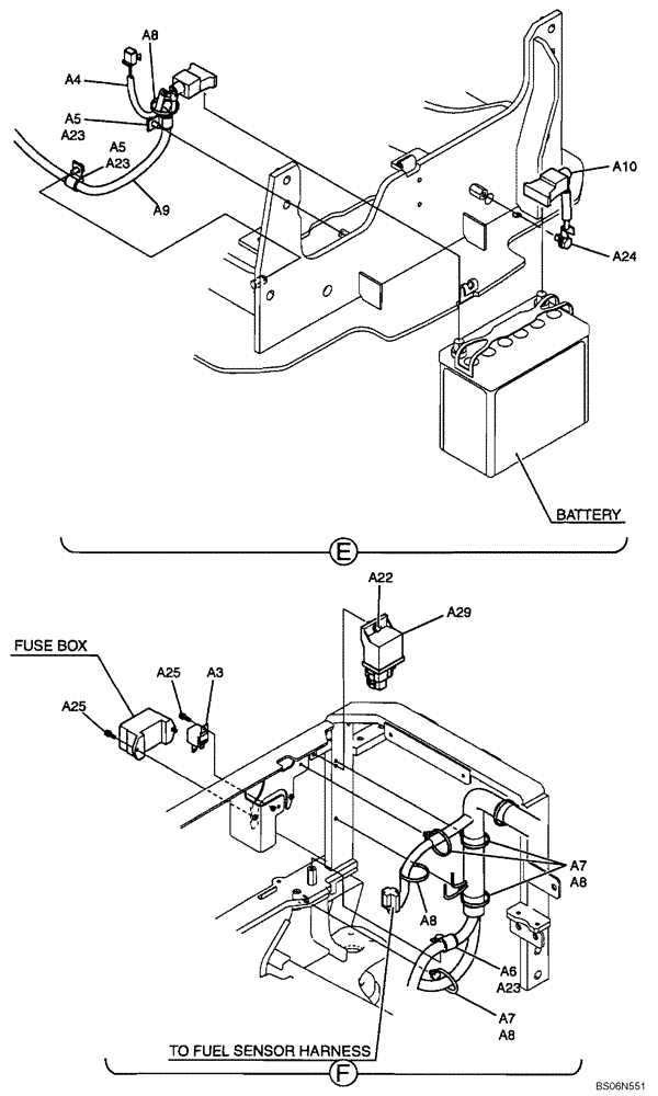 Схема запчастей Case CX17B - (01-042[02]) - ELECTRICAL ASSY, UPPER (CABLE, FUSE, RELAY) (55) - ELECTRICAL SYSTEMS