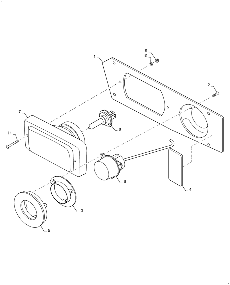 Схема запчастей Case DV209D - (55.404.AQ[01]) - LEFT SIDE FRONT LIGHT (55) - ELECTRICAL SYSTEMS