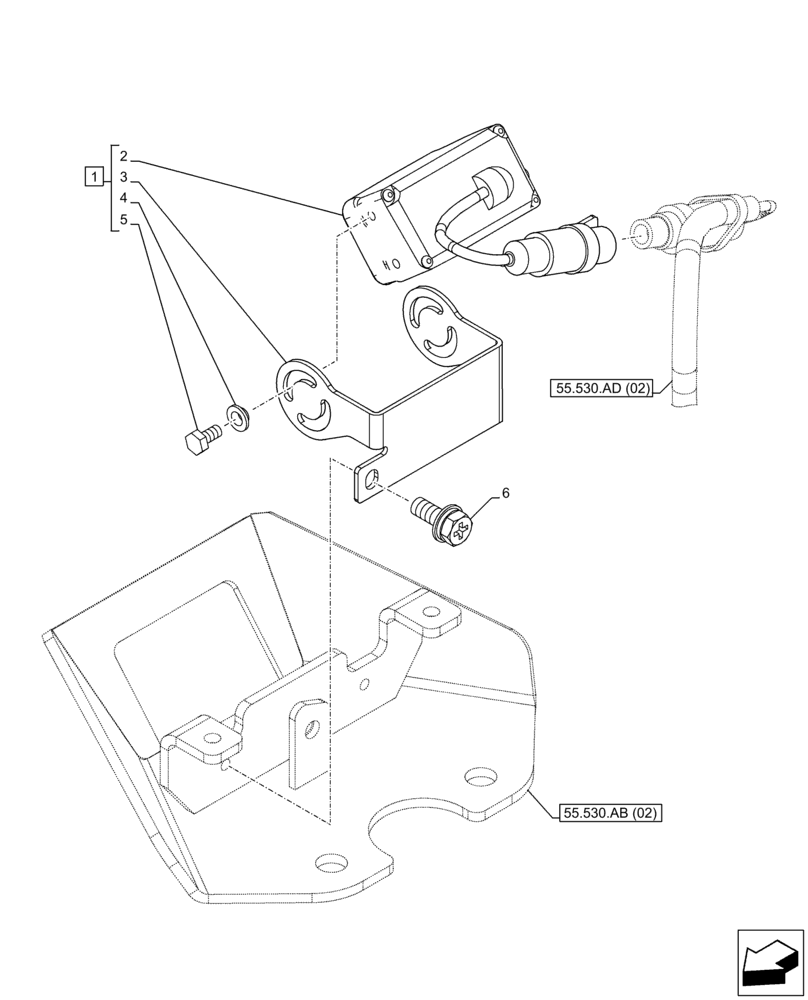 Схема запчастей Case CX130D LC - (55.530.AA[02]) - VAR - 461560, 488038 - SIDE CAMERA (55) - ELECTRICAL SYSTEMS