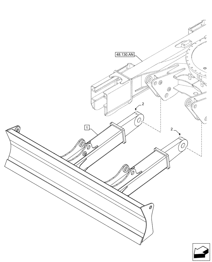 Схема запчастей Case CX130D - (86.110.AD[03]) - VAR - 956000 - BLADE (L=2.69M) (86) - DOZER